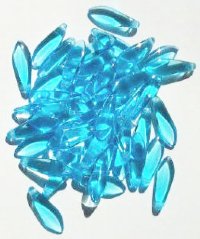 50 5x16mm Transparent Aqua Dagger Beads